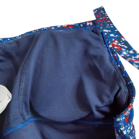 Nike Hydrastrong One Piece Swimsuit Pixel Party Crossback Cutout Sz M Patriotic - Picture 5 of 9